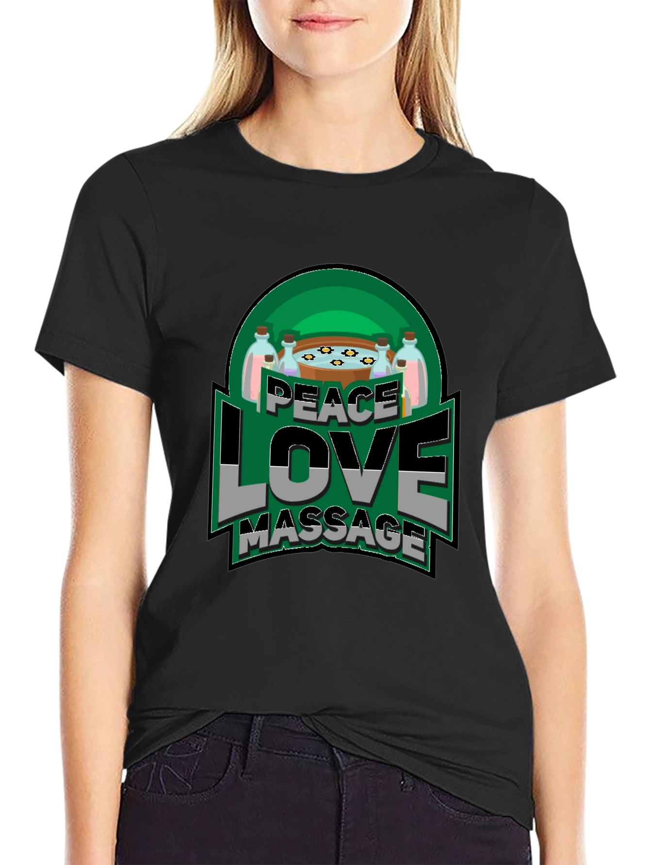 Peace Love Massage Graphic T-Shirt