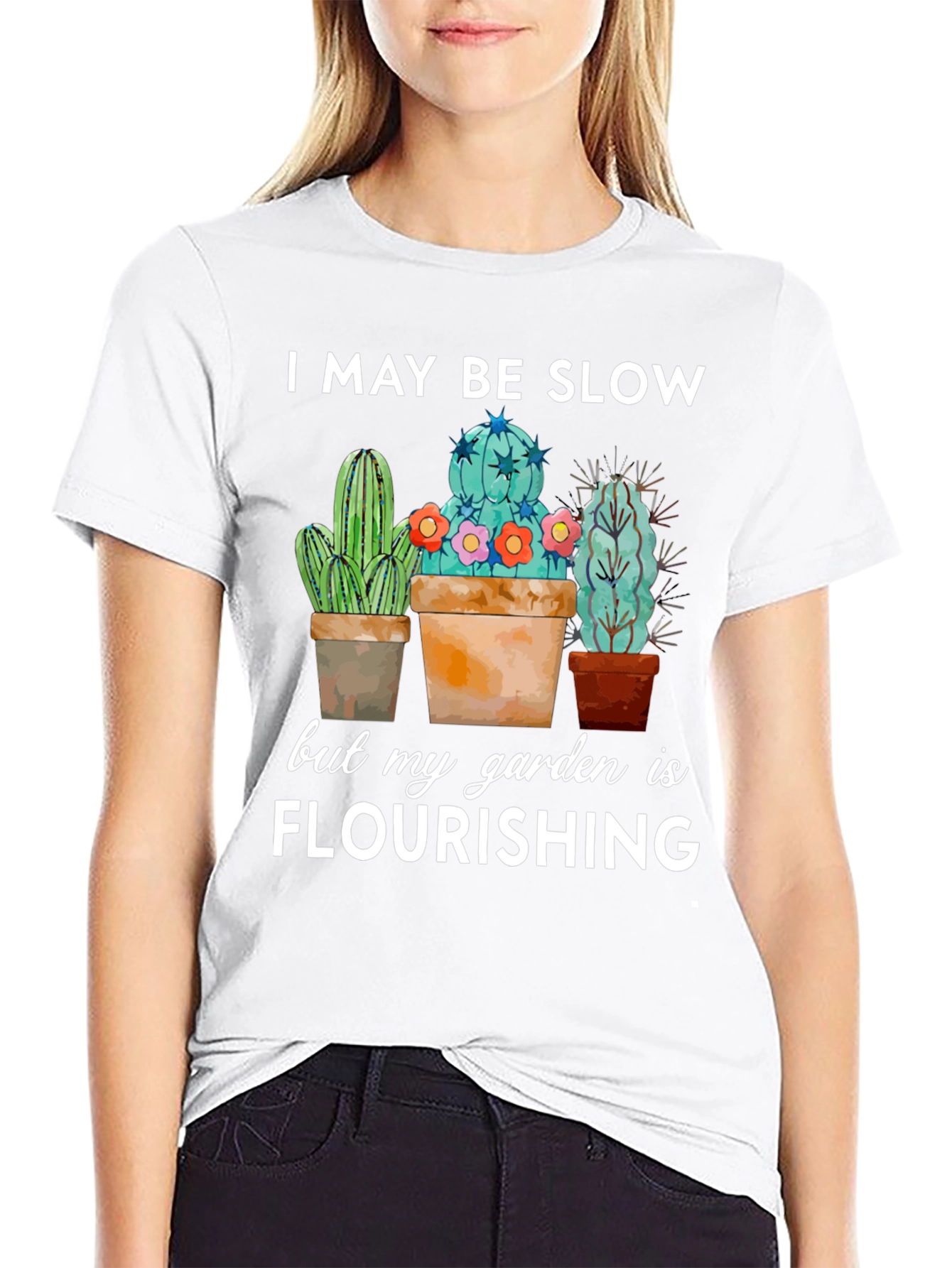 Funny Cactus Garden T-Shirt - I May Be Slow