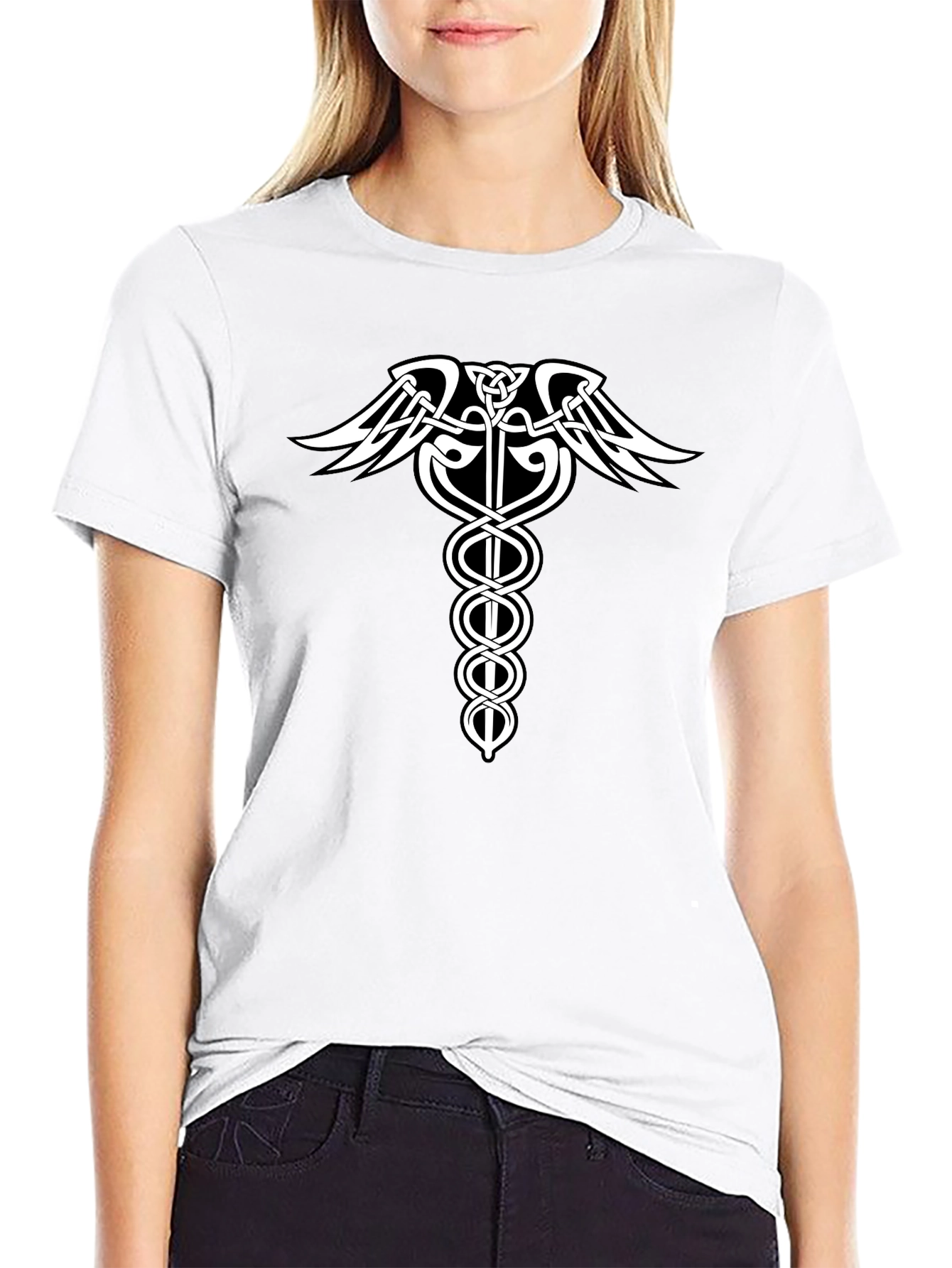 Celtic Caduceus T-Shirt - Medical Symbol Graphic Tee