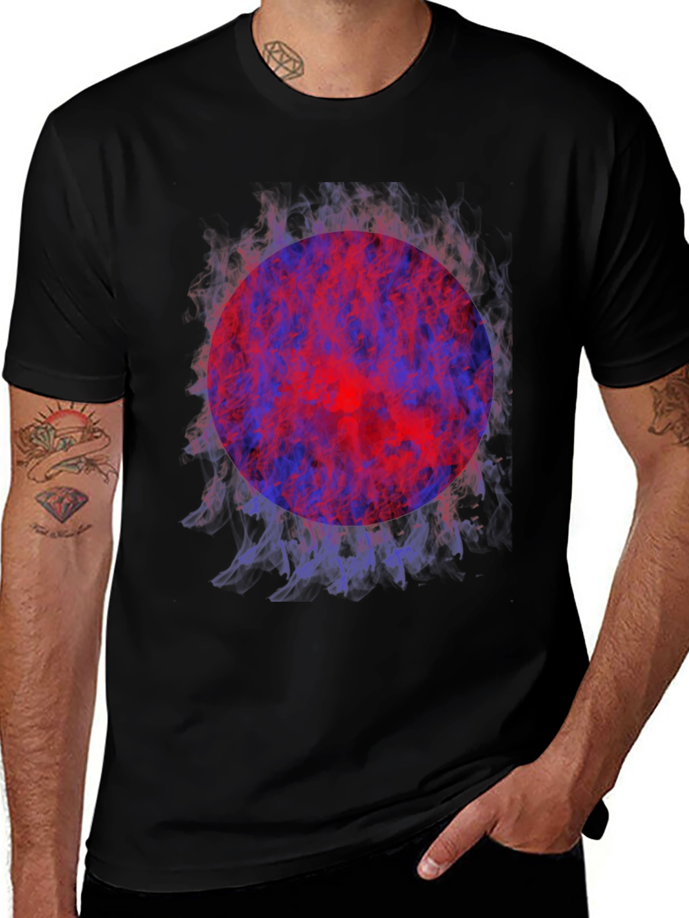 Fiery Orb Graphic Tee - Modern Style