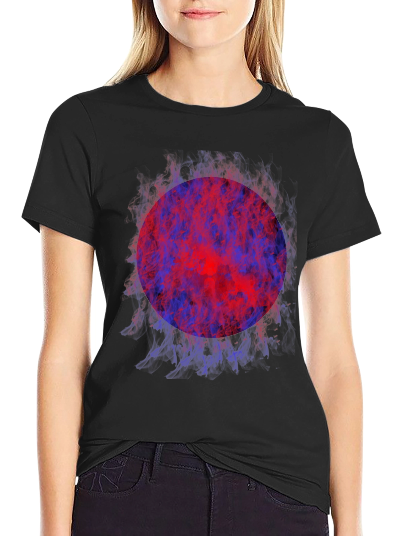 Fiery Orb Graphic Tee - Modern Style