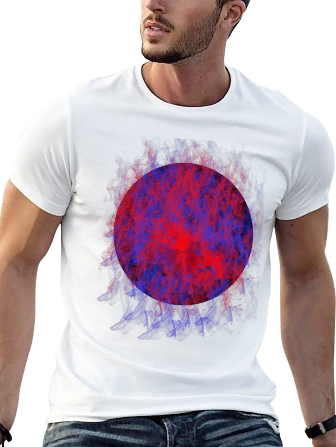 Fiery Orb Graphic Tee - Modern Style