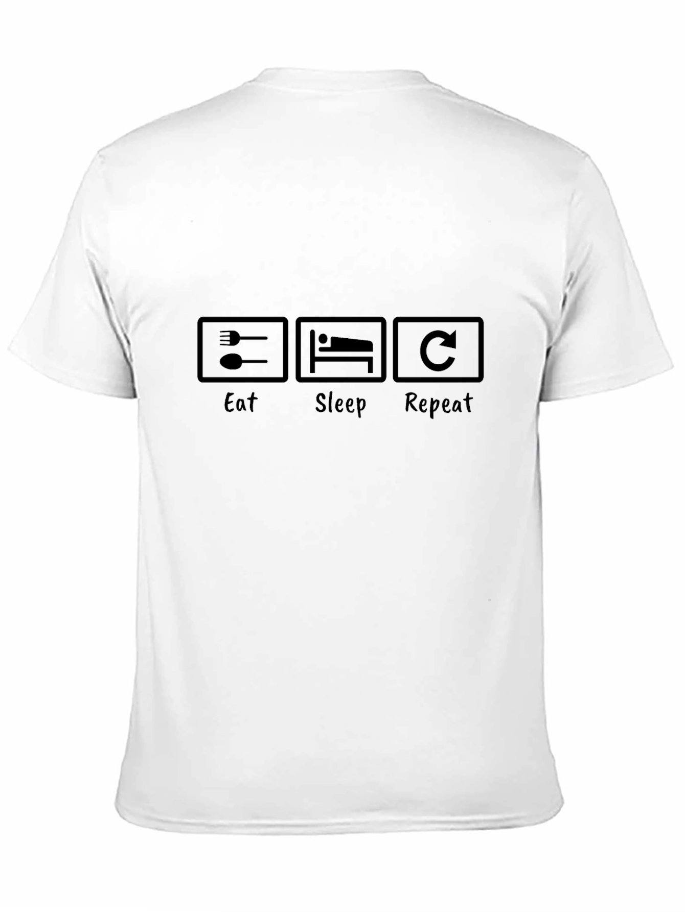 Eat Sleep Repeat Graphic Tee - Black Casual T-Shirt