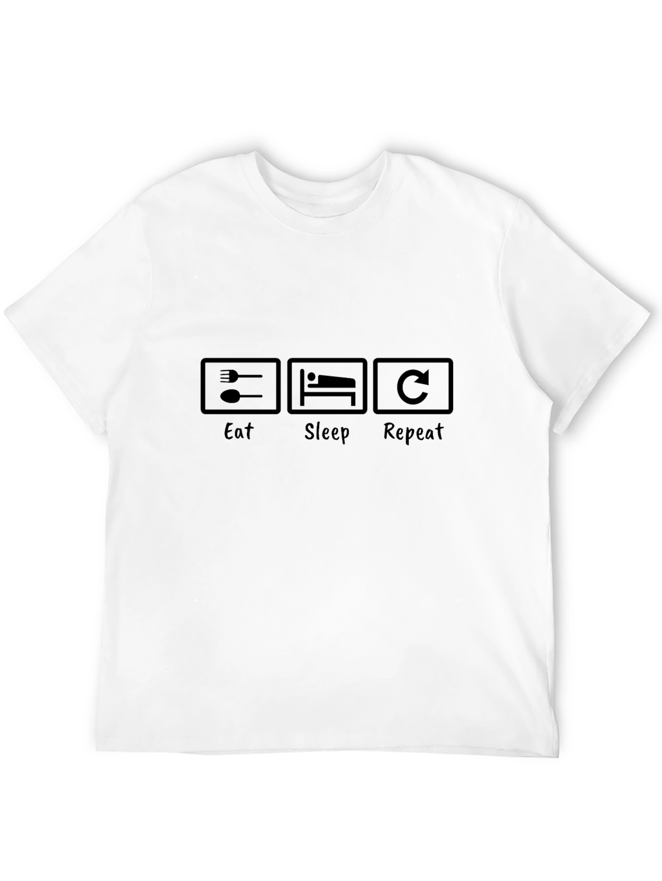 Eat Sleep Repeat Graphic Tee - Black Casual T-Shirt