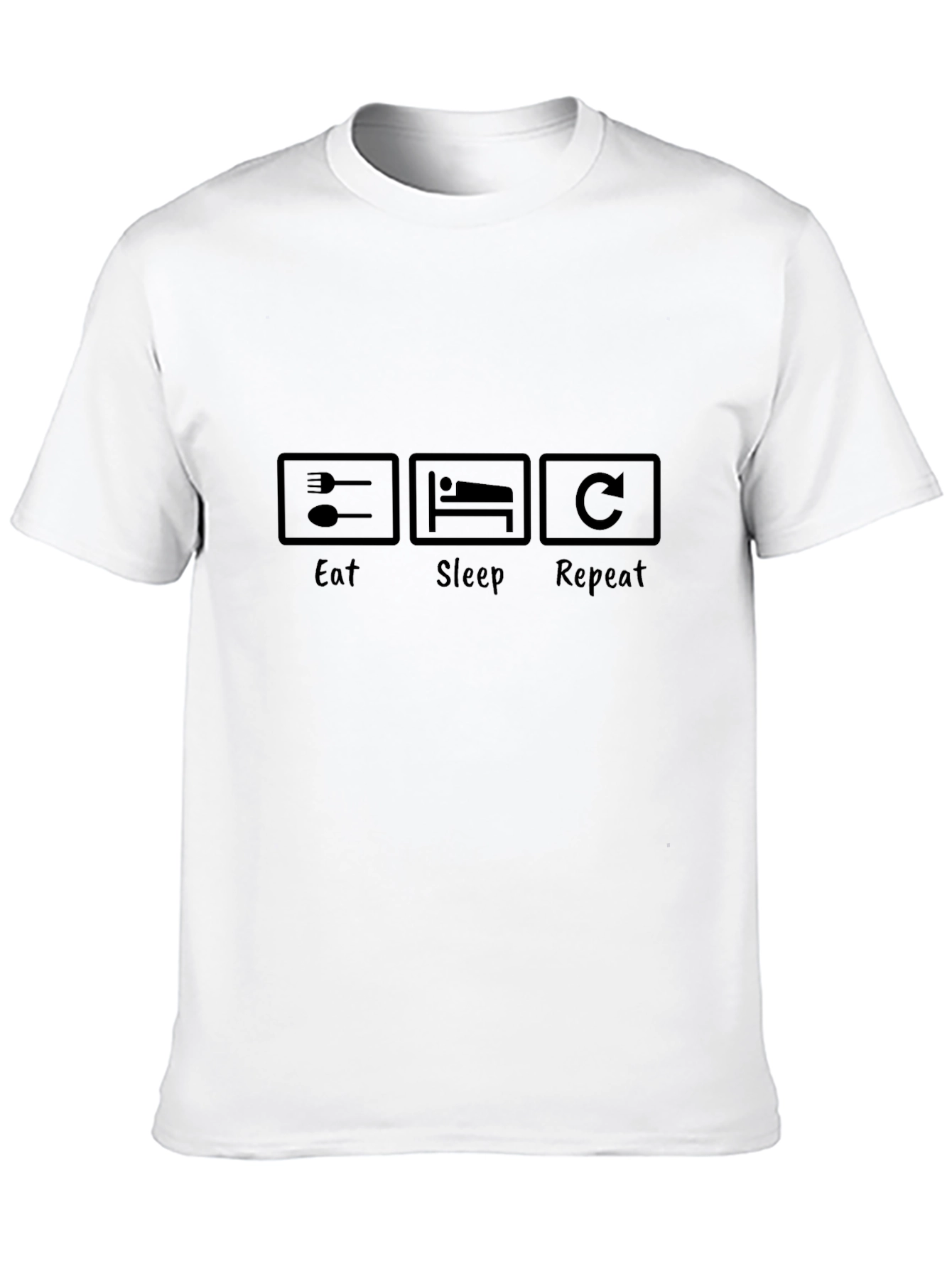 Eat Sleep Repeat Graphic Tee - Black Casual T-Shirt