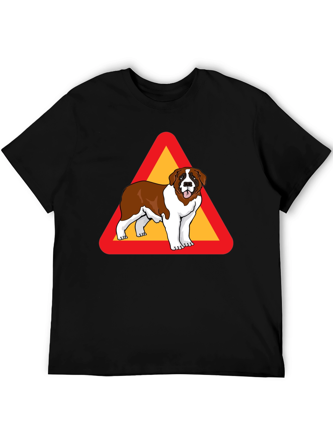 Saint Bernard Dog Warning Sign T-Shirt