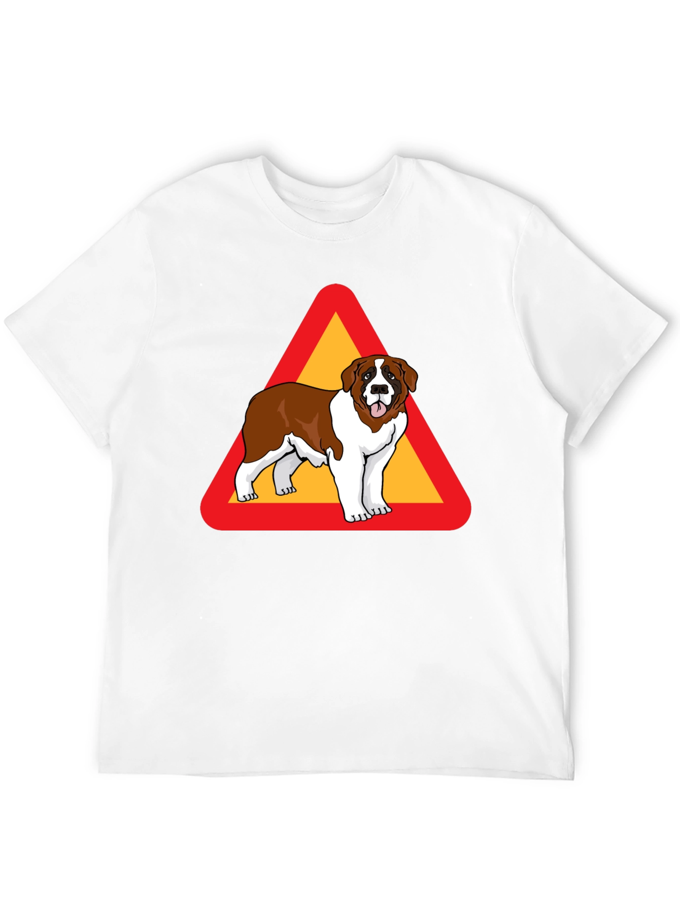 Saint Bernard Dog Warning Sign T-Shirt