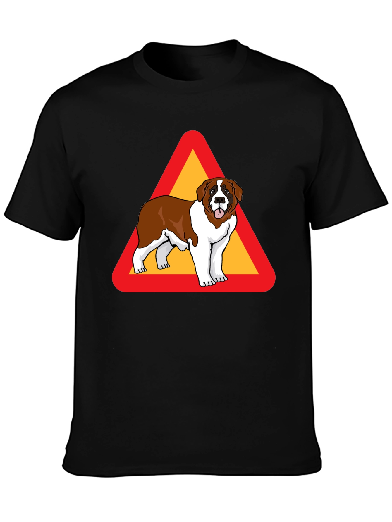 Saint Bernard Dog Warning Sign T-Shirt