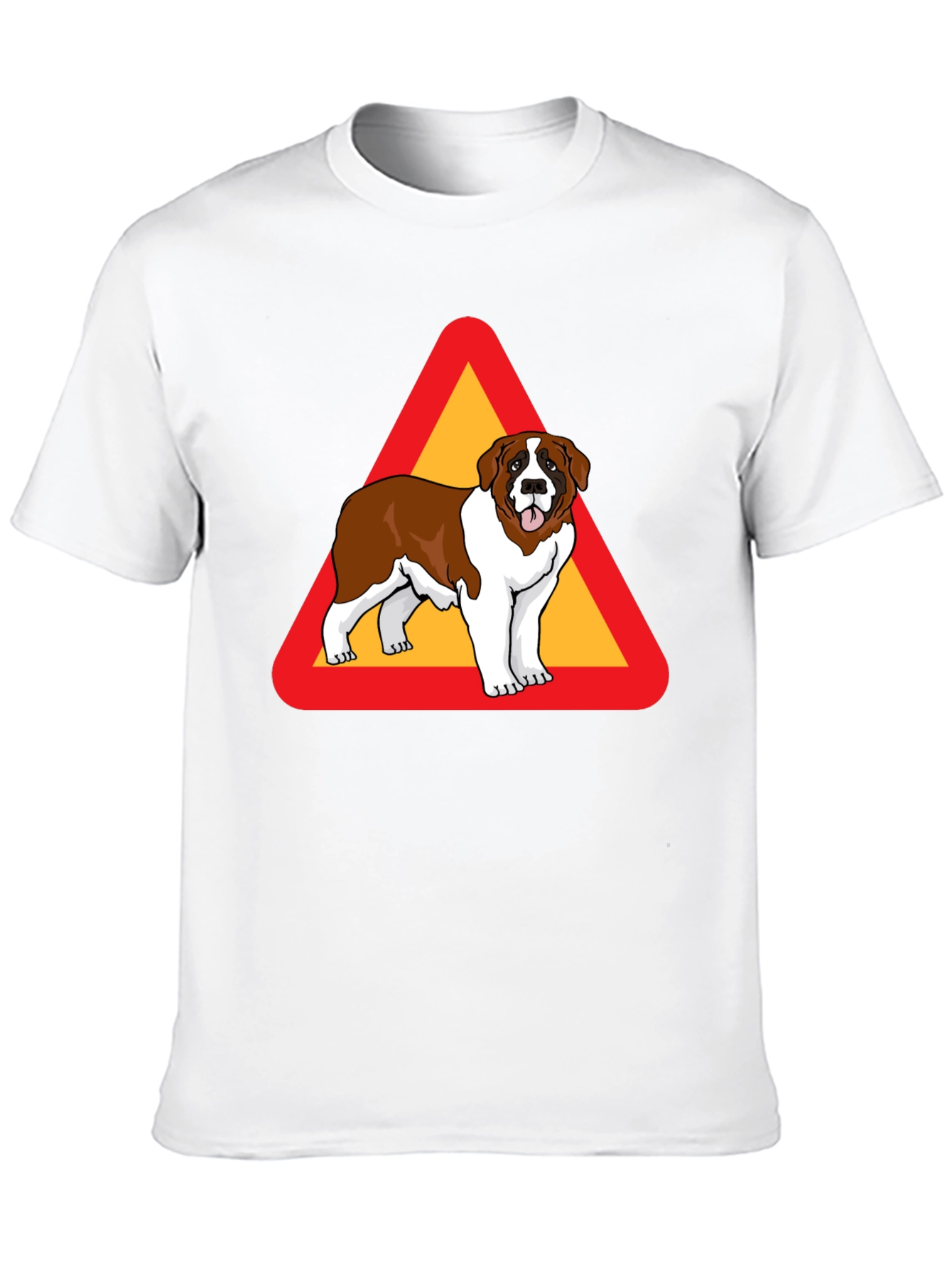 Saint Bernard Dog Warning Sign T-Shirt