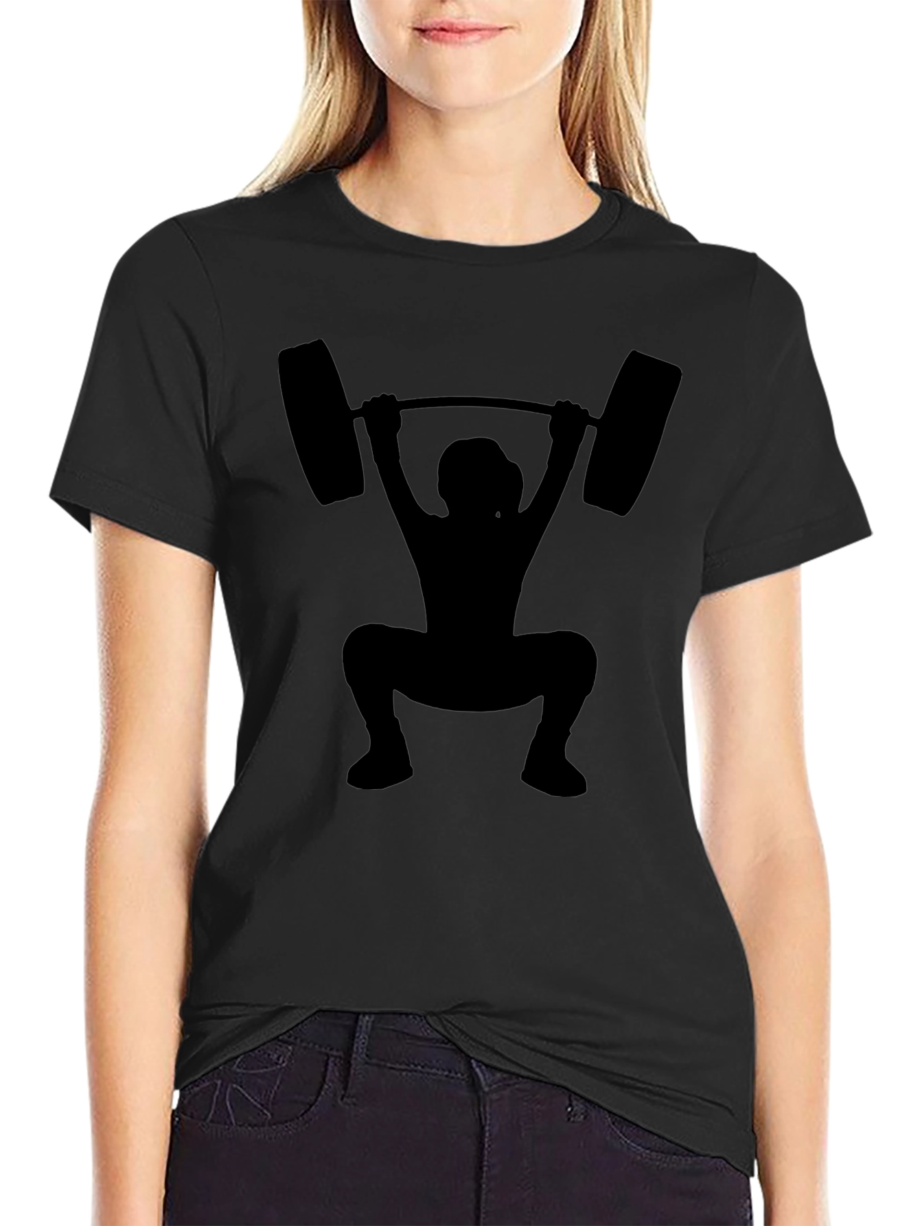 Weightlifting Silhouette Black T-Shirt