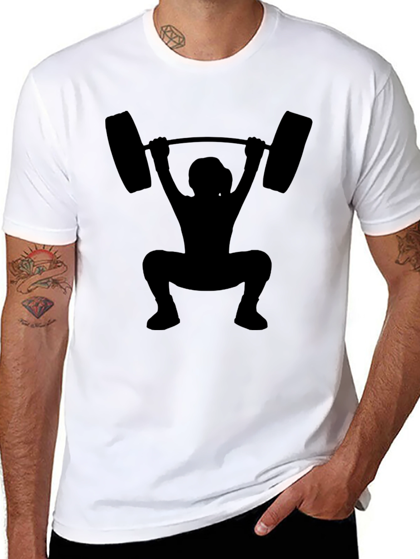 Weightlifting Silhouette Black T-Shirt