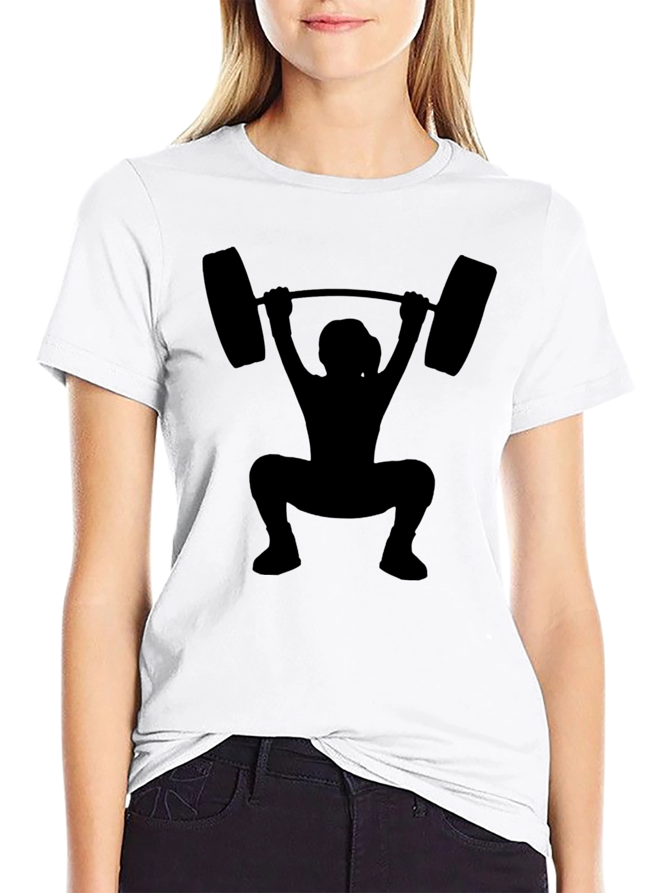 Weightlifting Silhouette Black T-Shirt