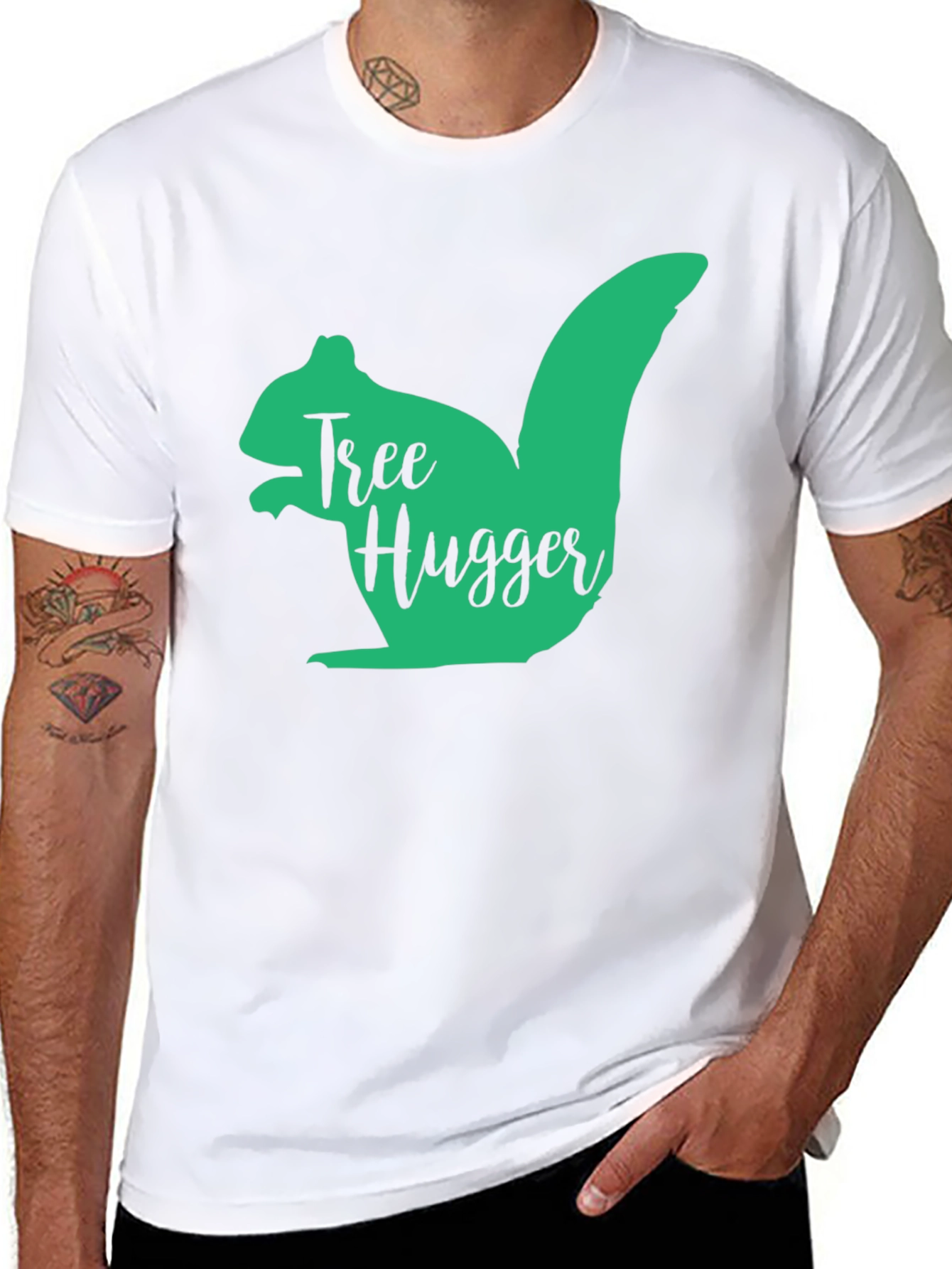 Tree Hugger Squirrel Graphic T-Shirt