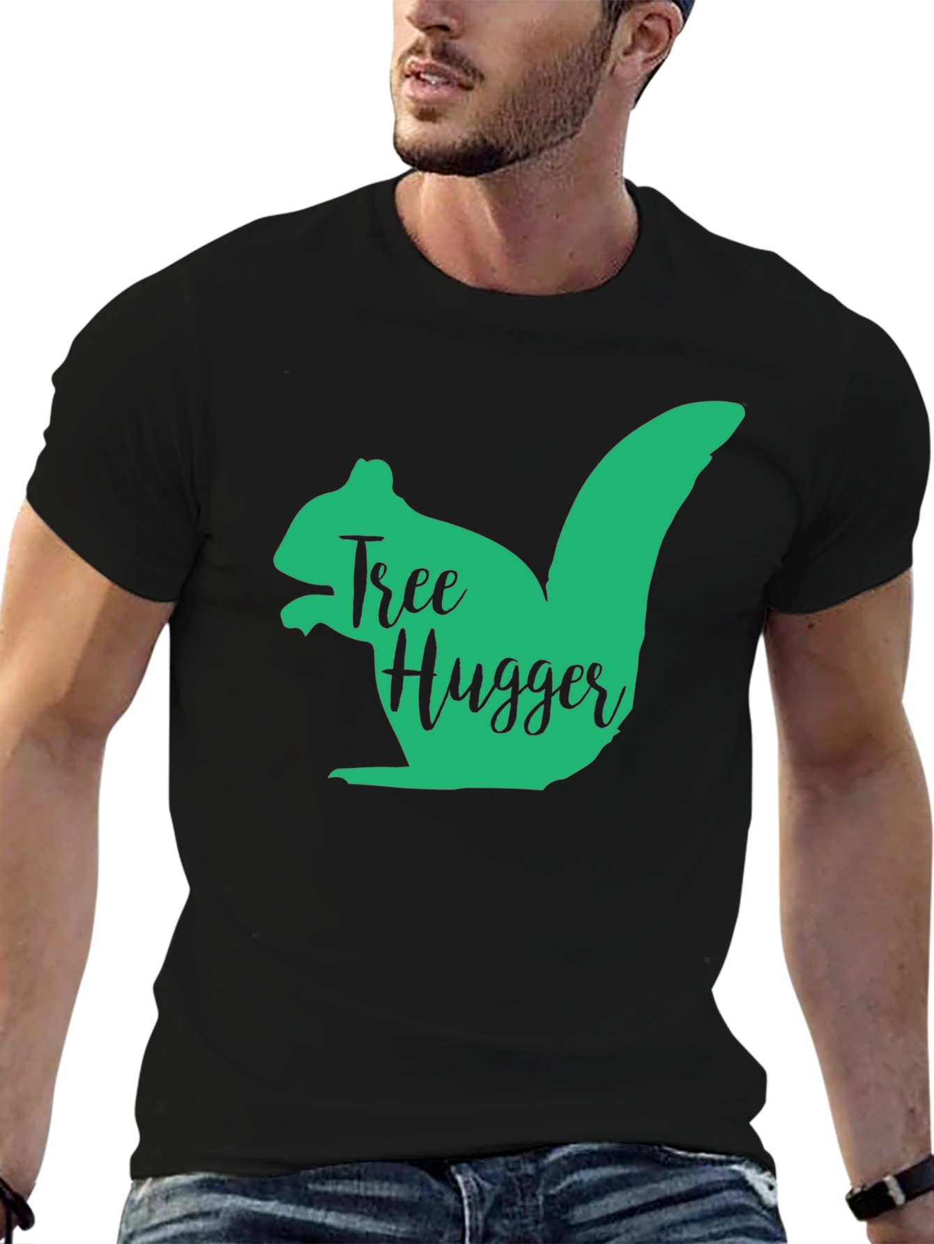 Tree Hugger Squirrel Graphic T-Shirt