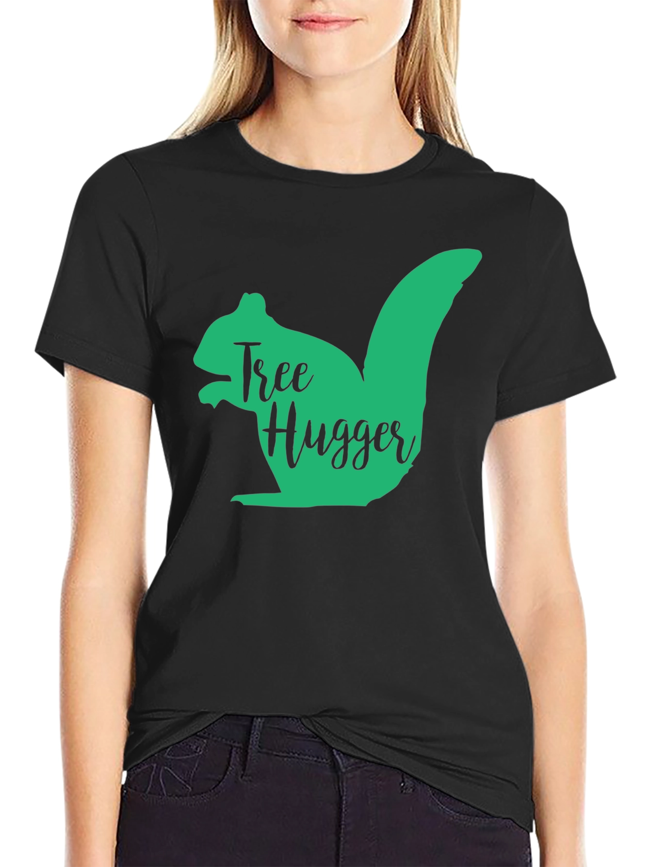 Tree Hugger Squirrel Graphic T-Shirt