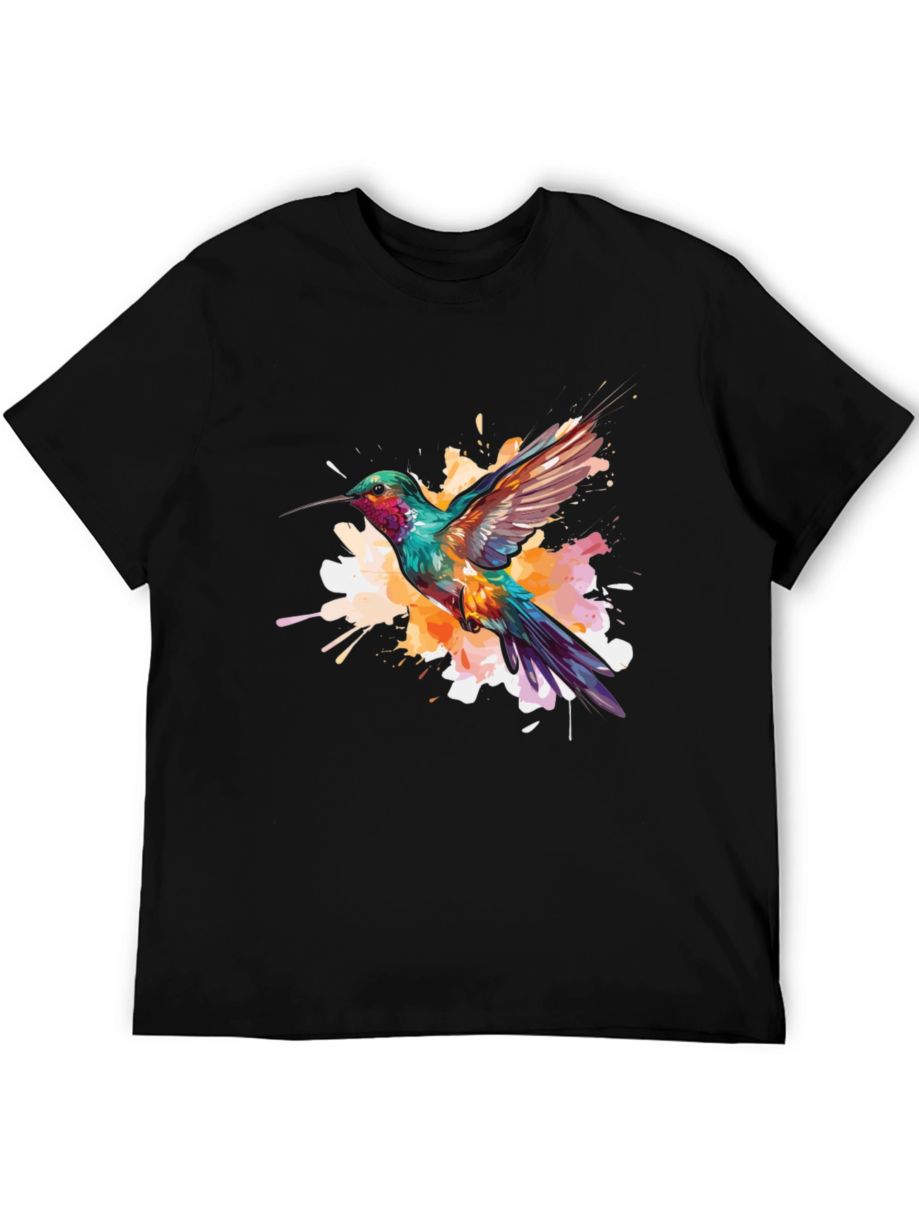 Hummingbird Splash Graphic Black Tee