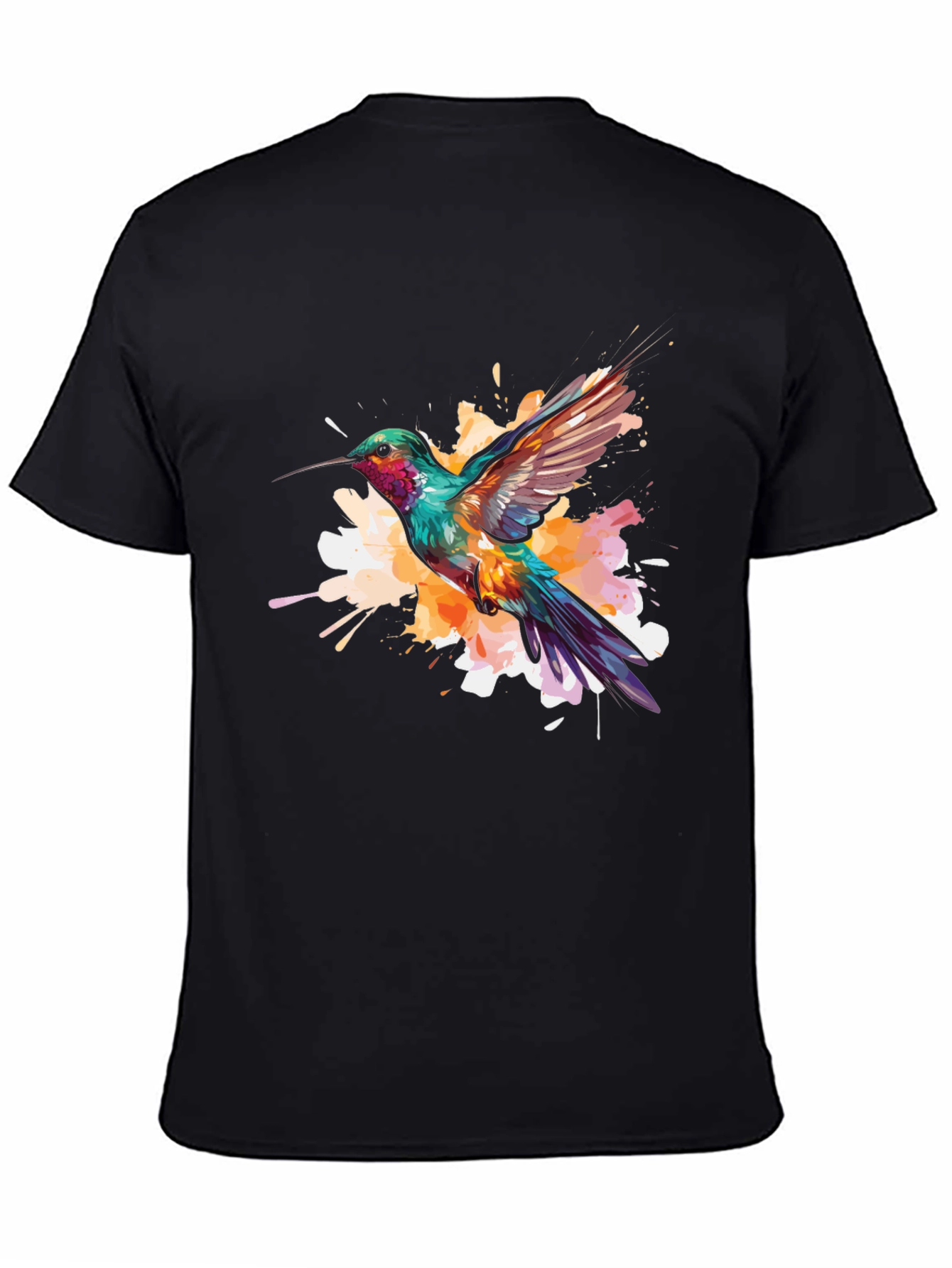 Hummingbird Splash Graphic Black Tee