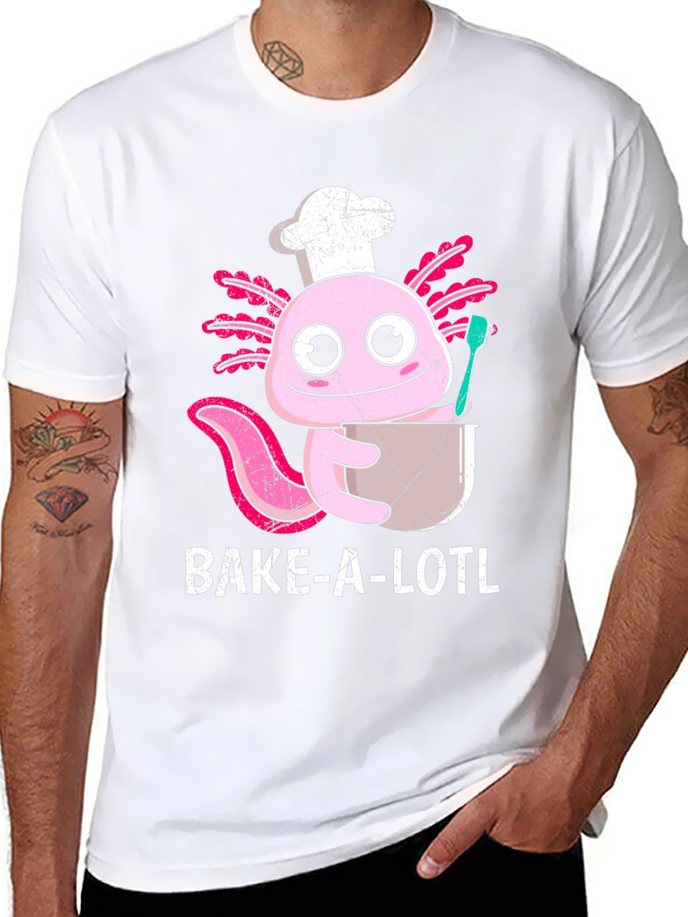 Bake-A-Lotl Funny Axolotl Chef T-Shirt