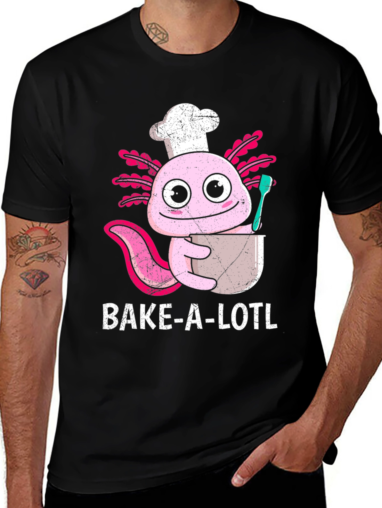 Bake-A-Lotl Funny Axolotl Chef T-Shirt