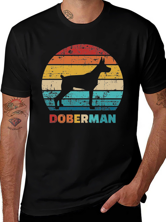 Vintage Doberman Sunset Graphic T-Shirt