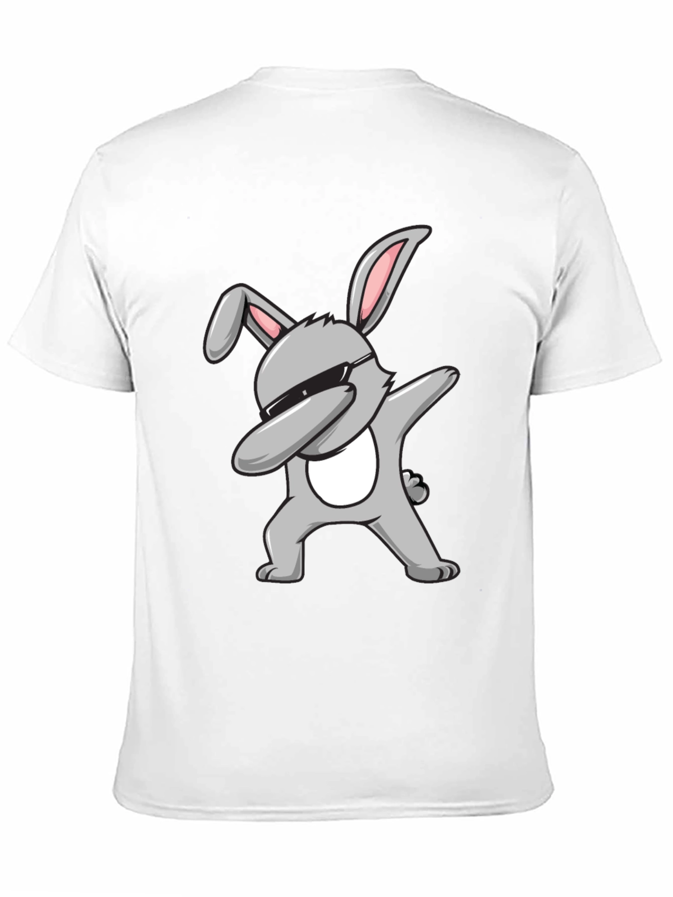 Dabbing Bunny Graphic Tee - Black Cotton T-Shirt