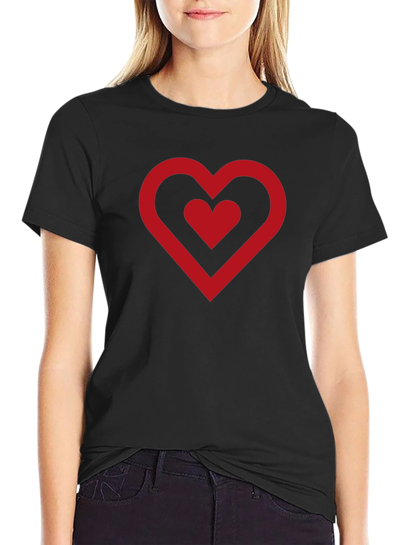 Heart Graphic Black T-Shirt
