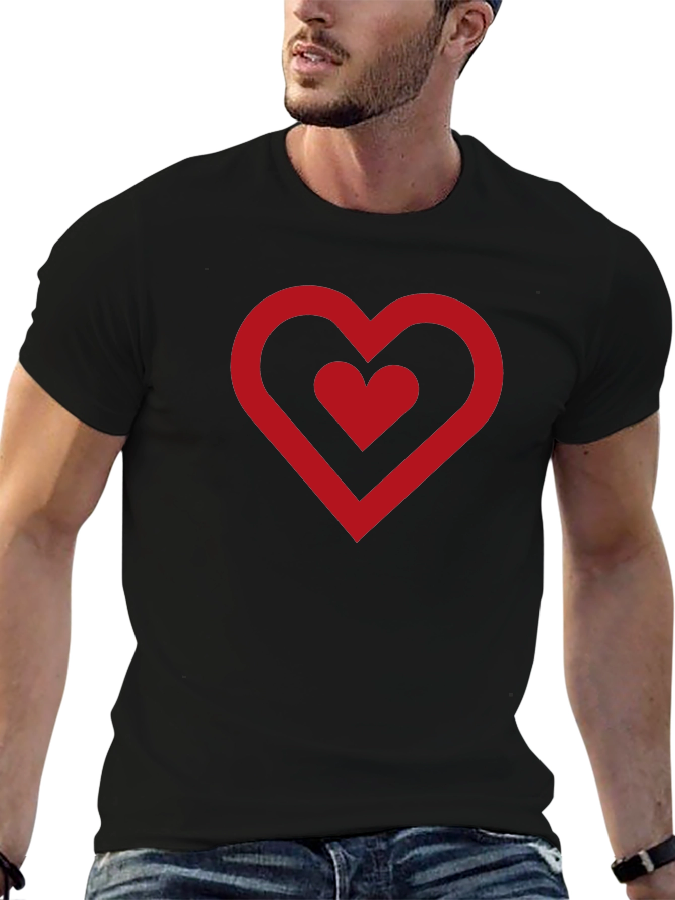 Heart Graphic Black T-Shirt