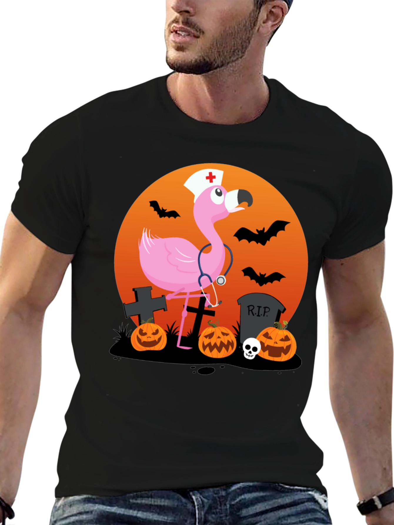 Halloween Flamingo Nurse T-Shirt