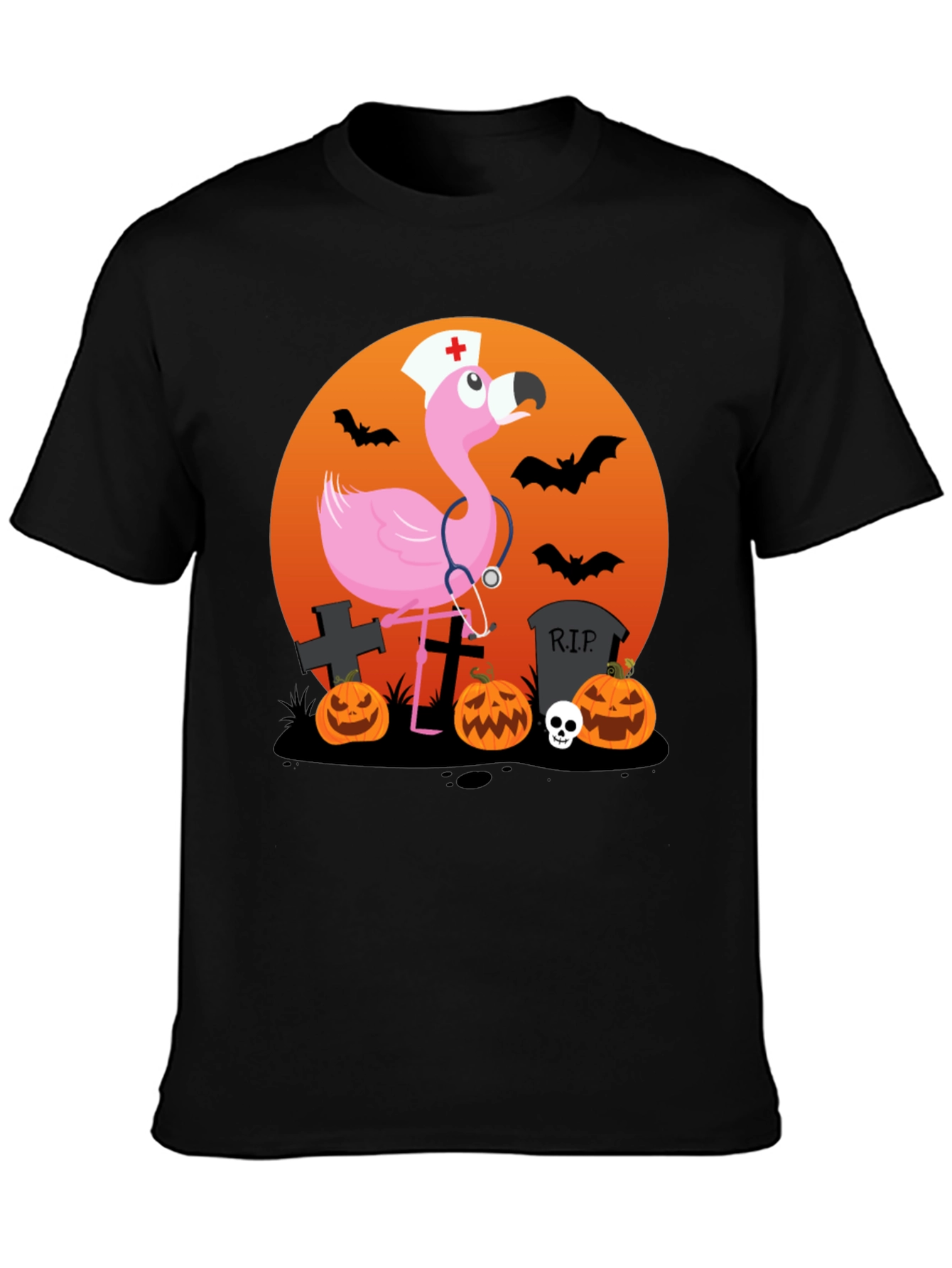 Halloween Flamingo Nurse T-Shirt