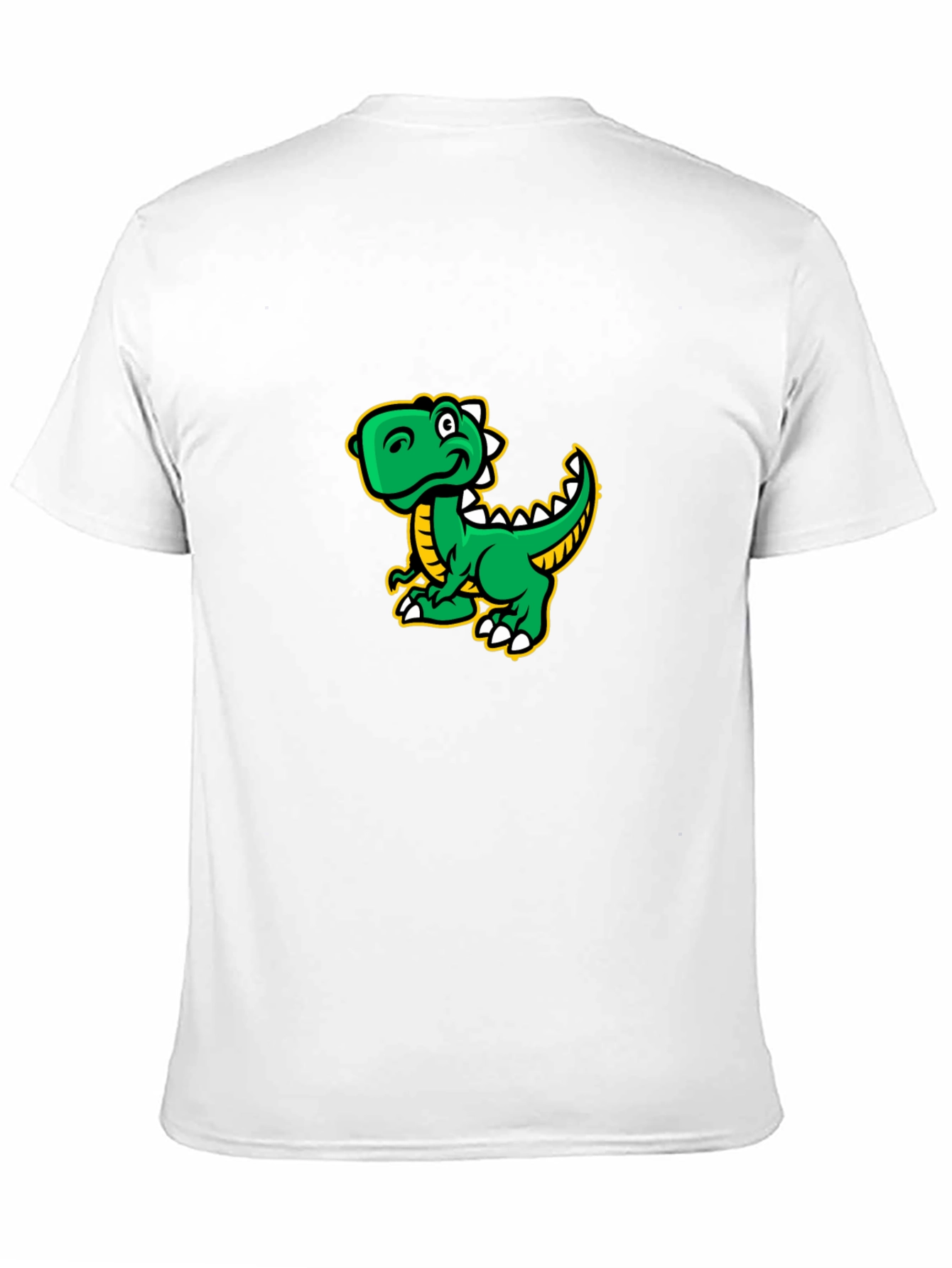 Cartoon Dinosaur Graphic Tee - Black Cotton T-Shirt