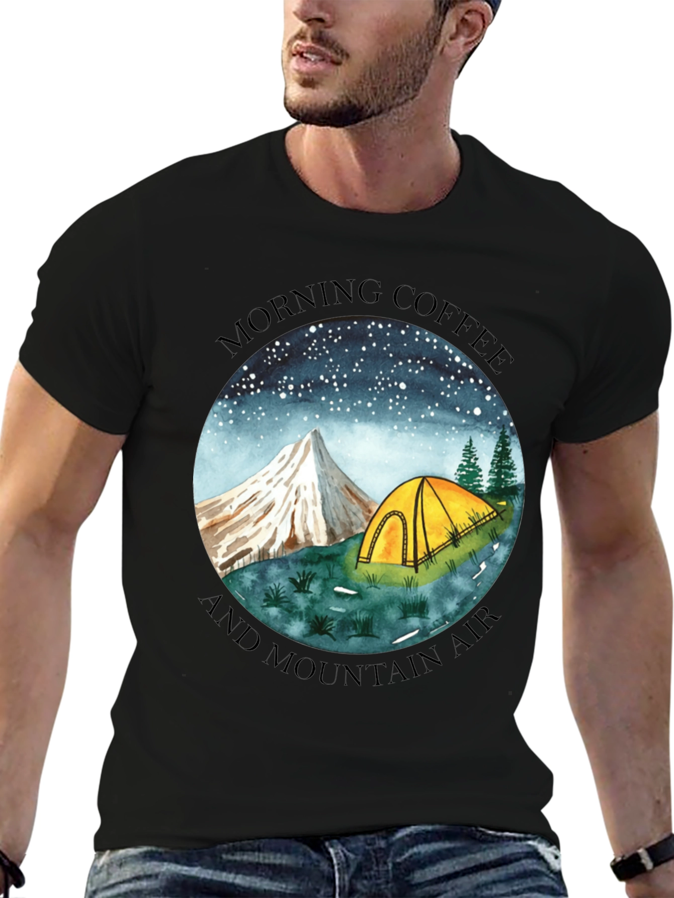 Morning Coffee & Mountain Air Graphic Tee