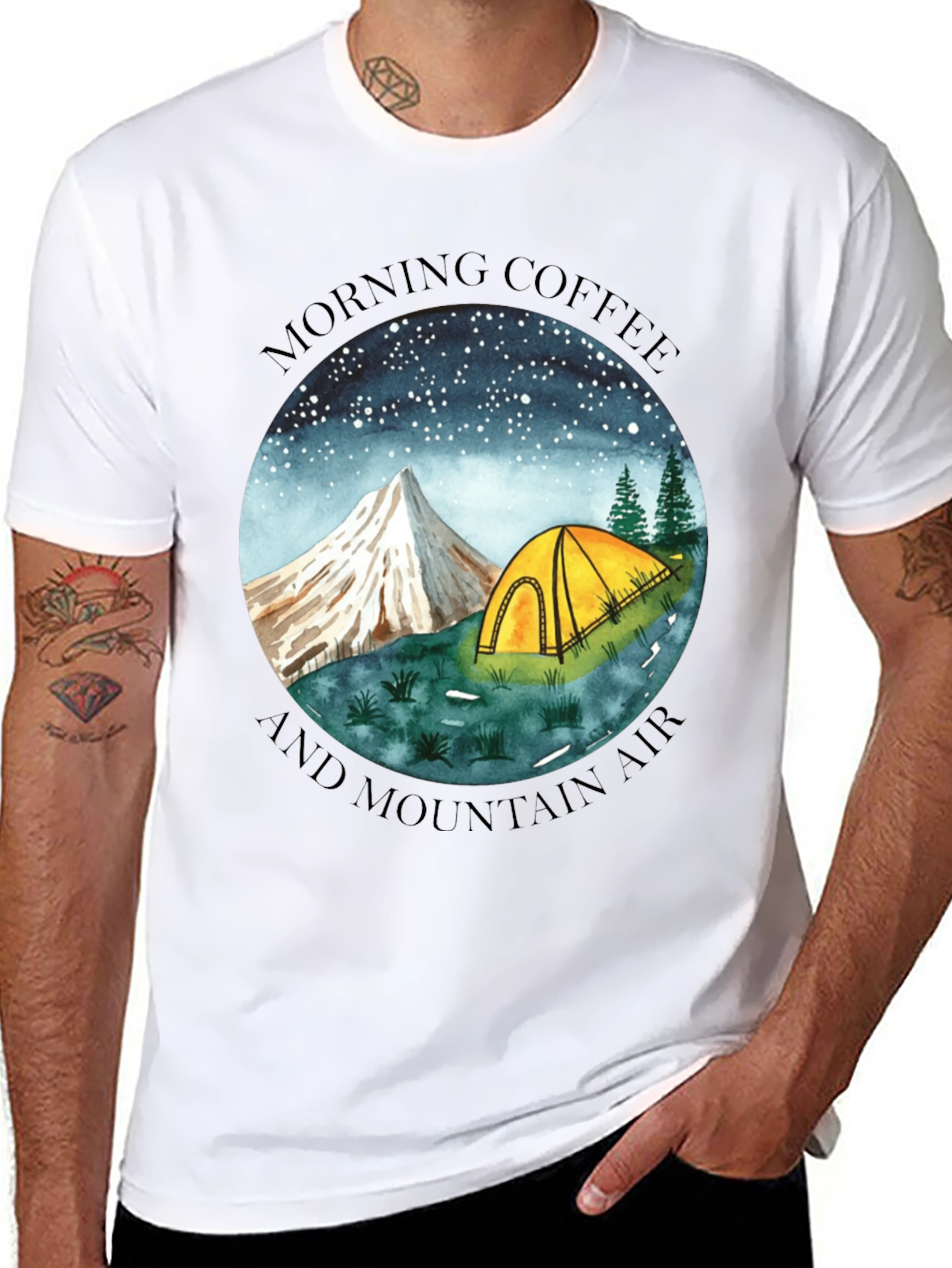 Morning Coffee & Mountain Air Graphic Tee