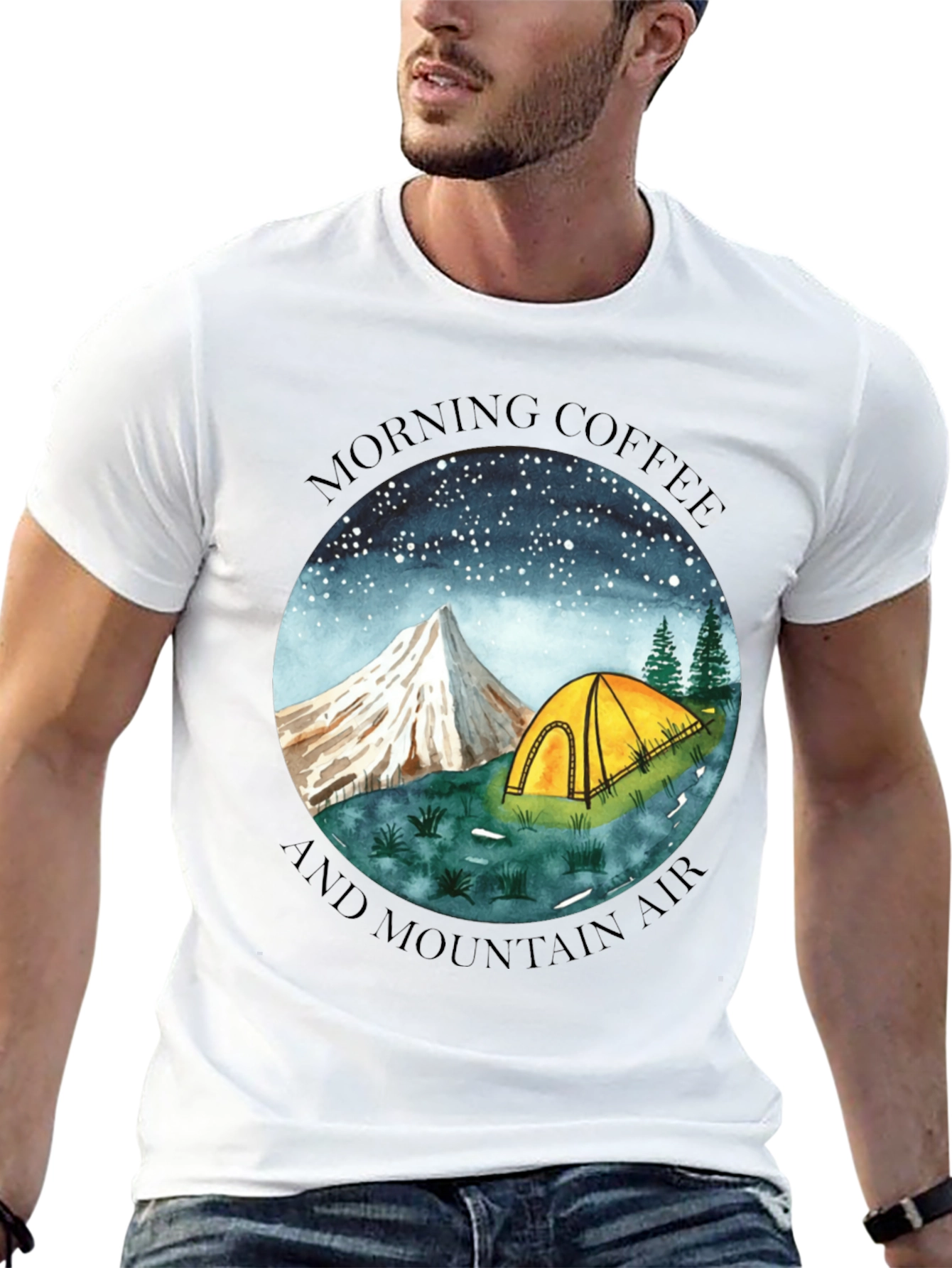Morning Coffee & Mountain Air Graphic Tee