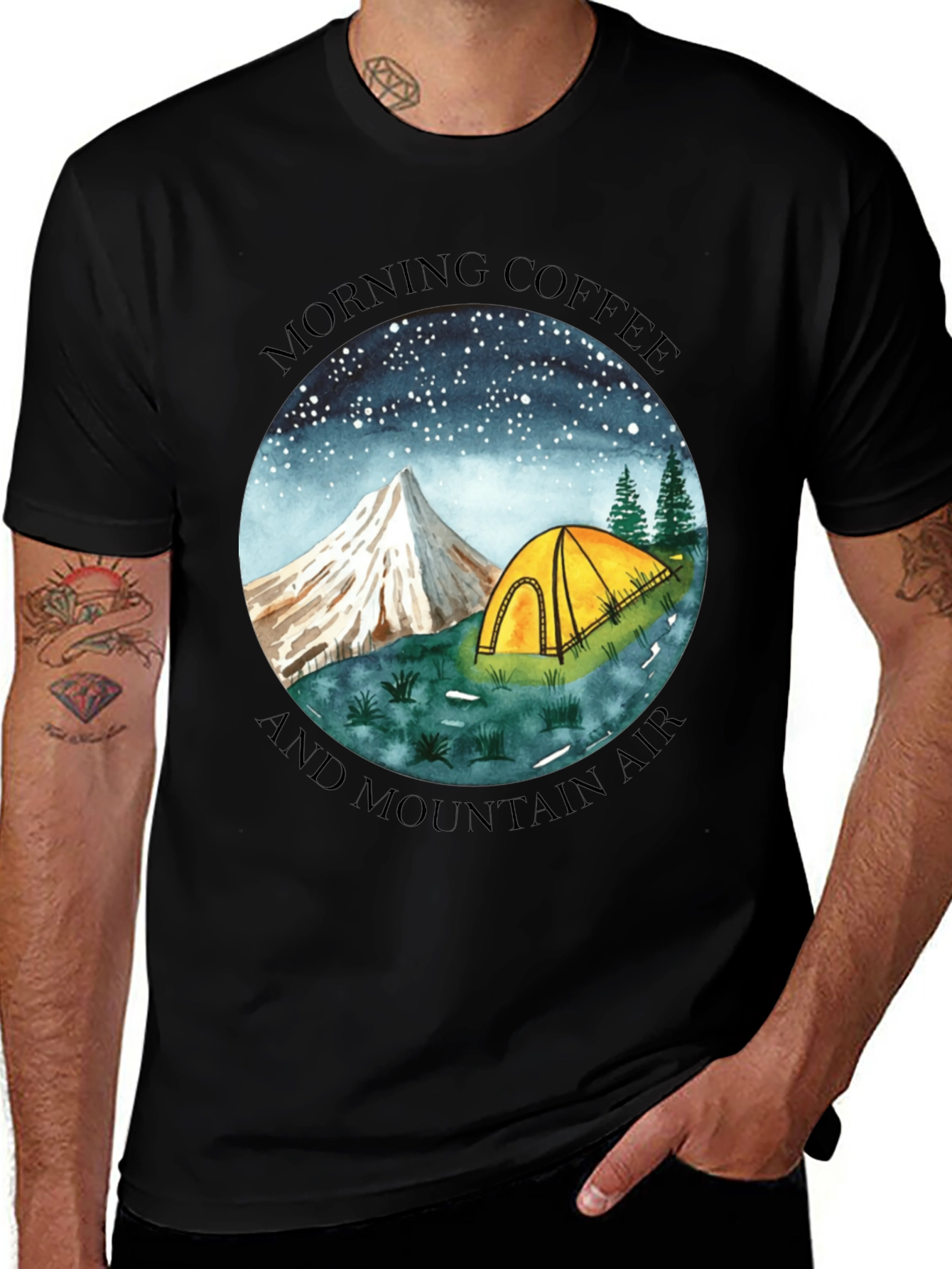 Morning Coffee & Mountain Air Graphic Tee