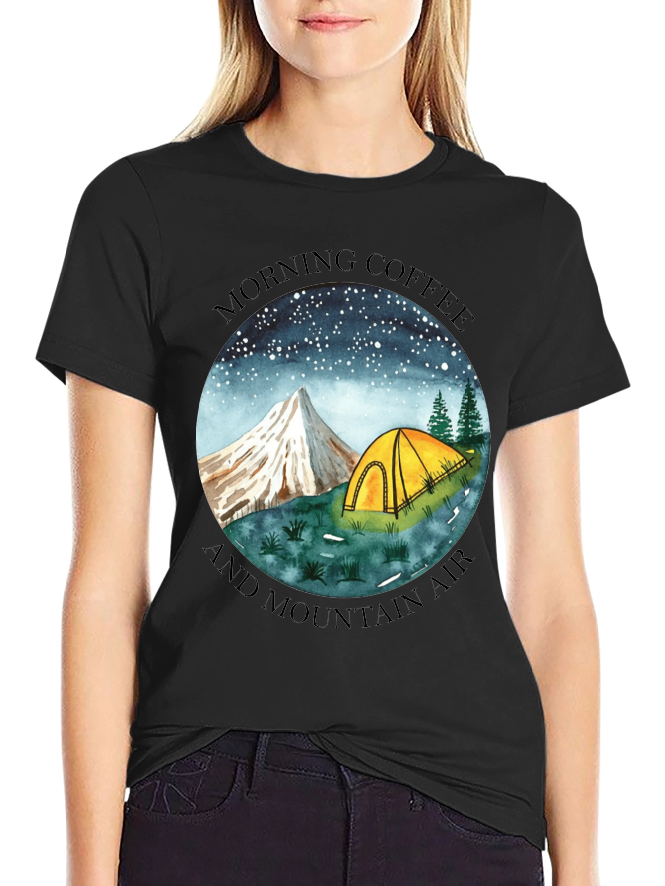 Morning Coffee & Mountain Air Graphic Tee
