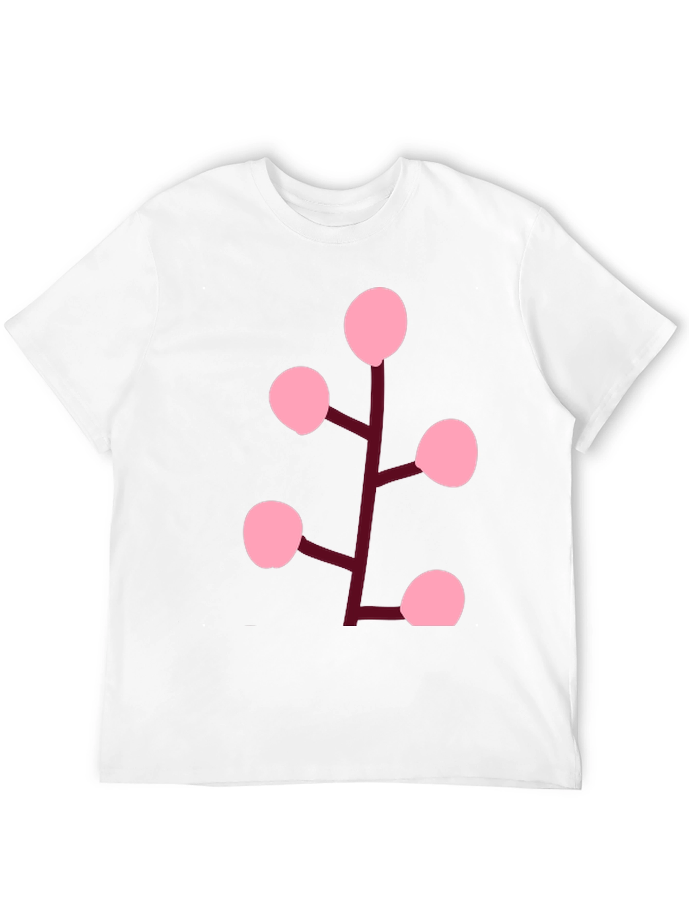 Pink Berry Branch Black T-Shirt