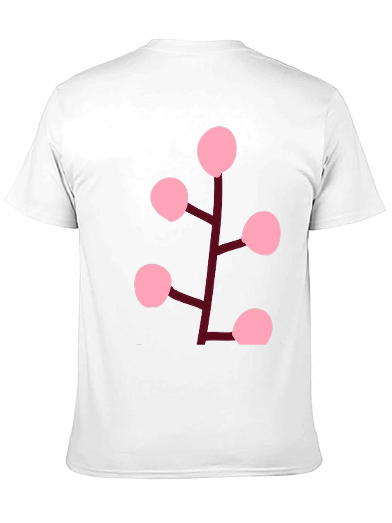 Pink Berry Branch Black T-Shirt
