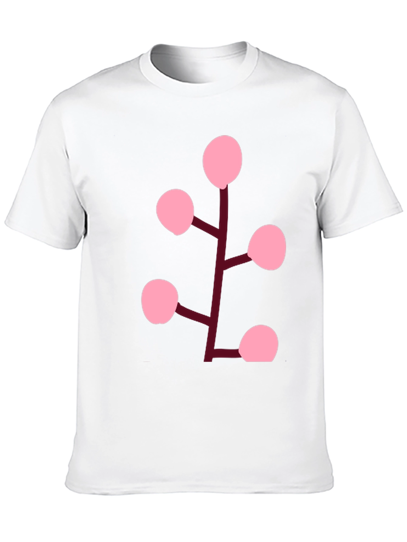 Pink Berry Branch Black T-Shirt