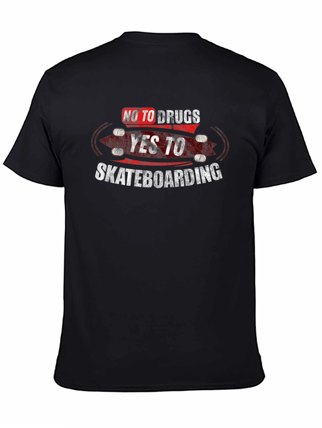 No Drugs Yes Skateboarding Black T-Shirt
