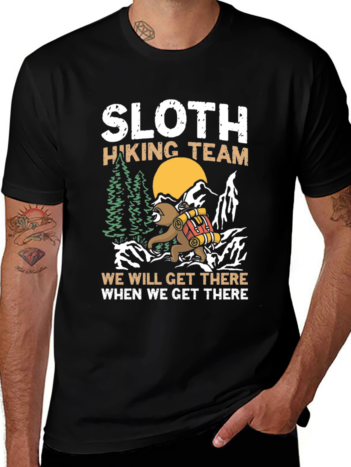 Sloth Hiking Team T-Shirt - Nature Adventure Tee