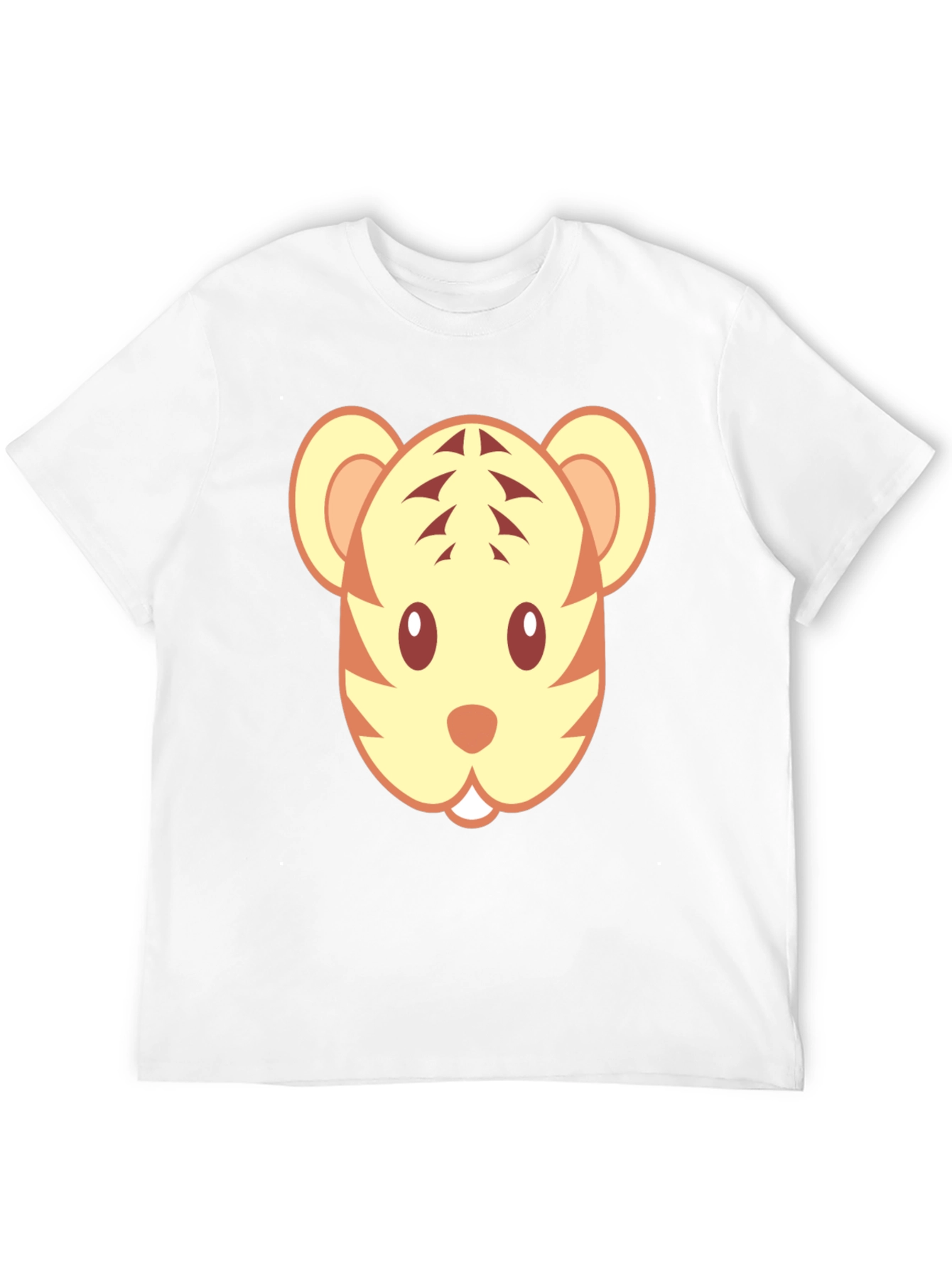 Cute Tiger Face Graphic Black T-Shirt