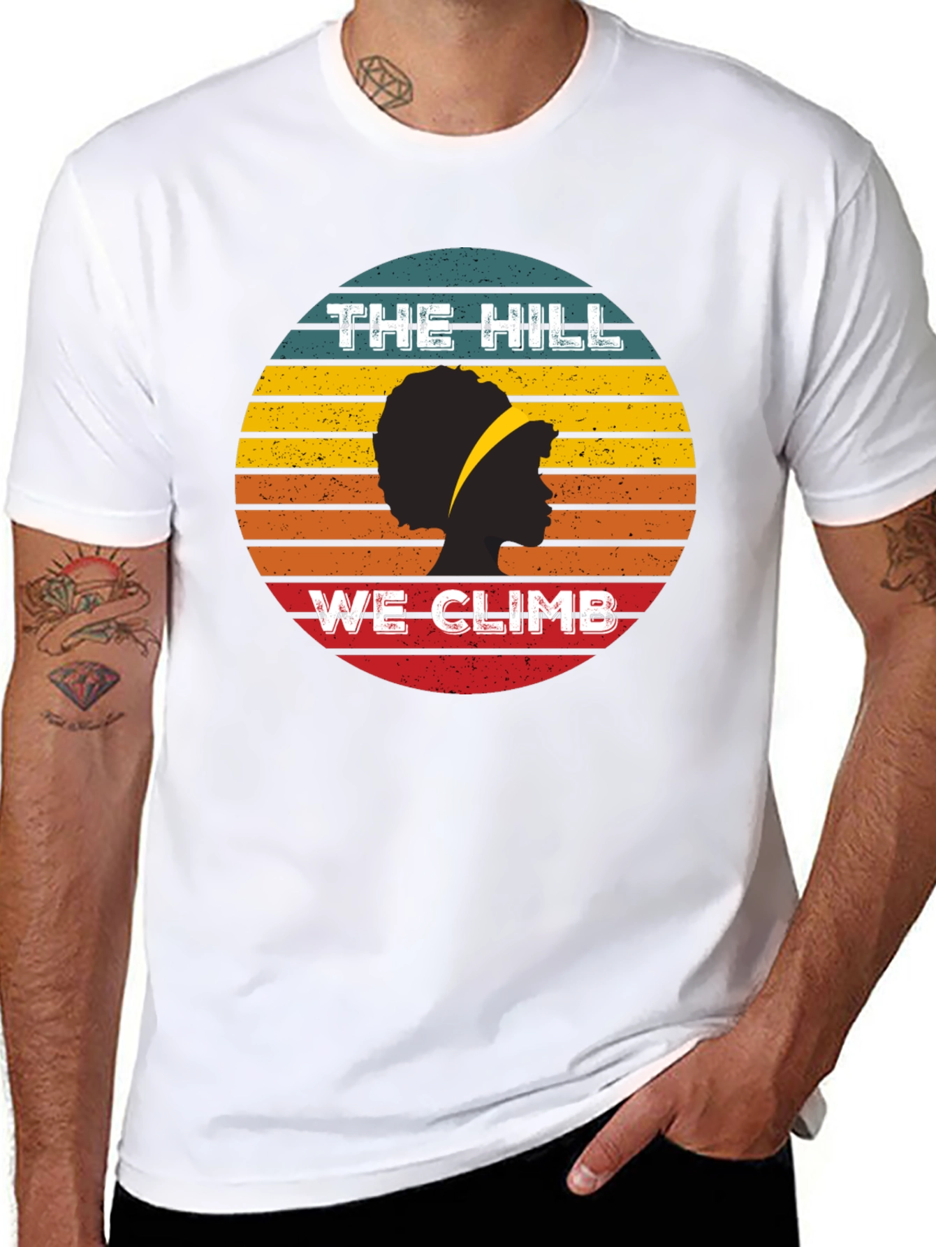 The Hill We Climb T-Shirt - Retro Sunset Design