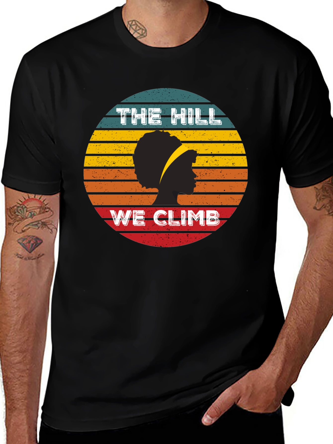 The Hill We Climb T-Shirt - Retro Sunset Design
