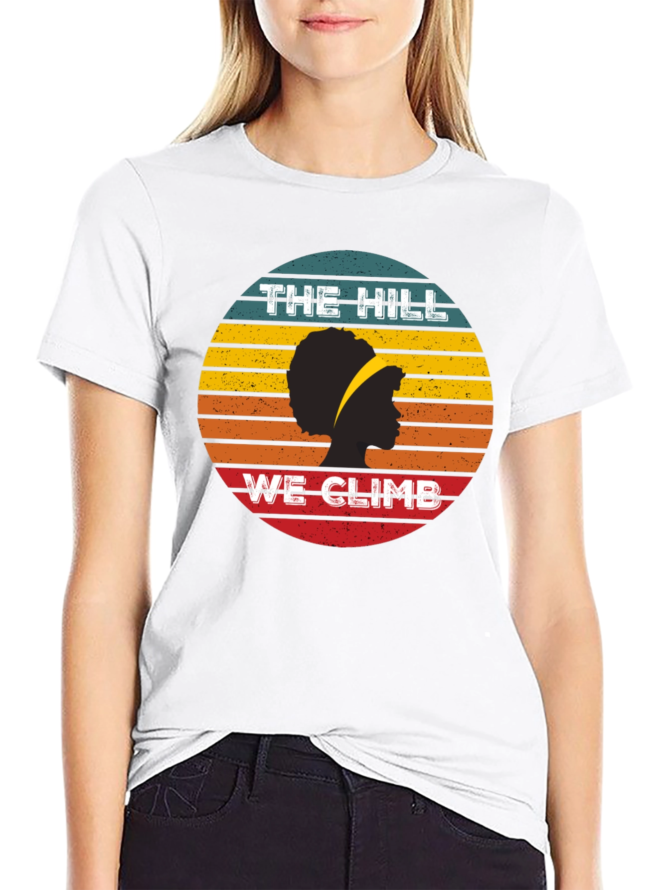 The Hill We Climb T-Shirt - Retro Sunset Design
