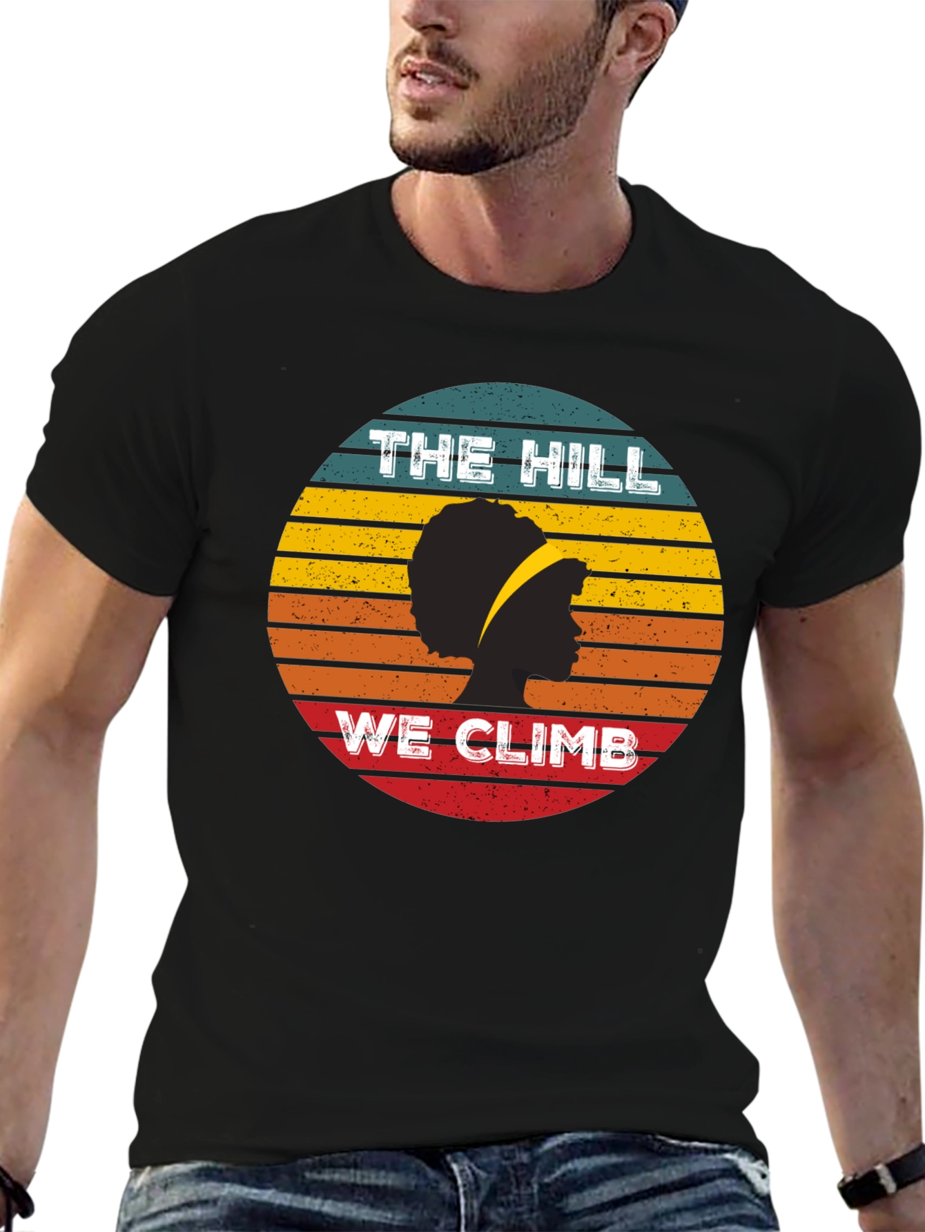 The Hill We Climb T-Shirt - Retro Sunset Design