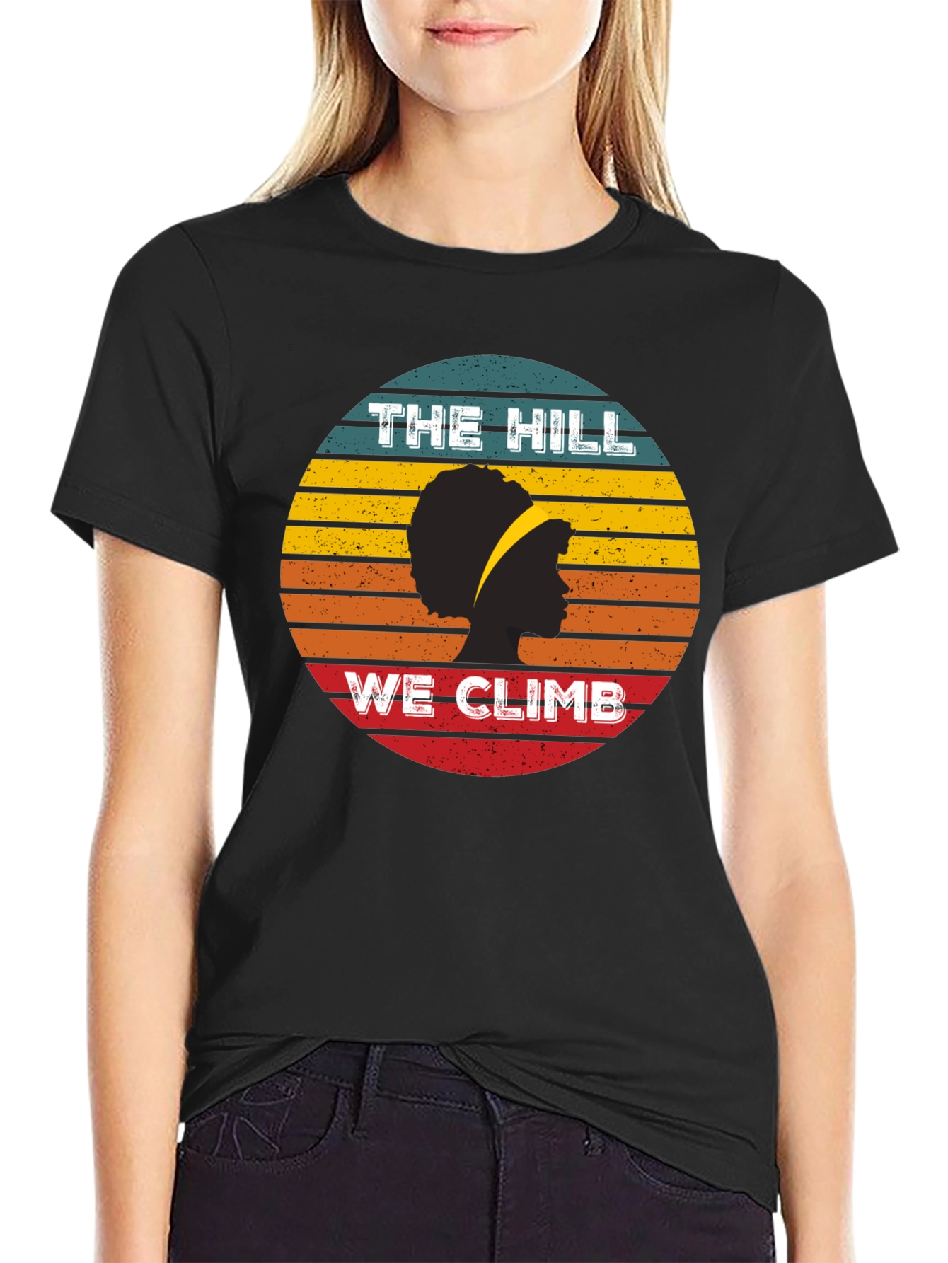The Hill We Climb T-Shirt - Retro Sunset Design
