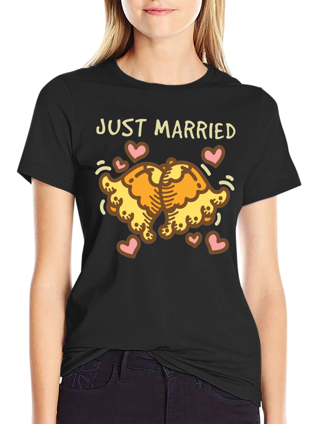 Just Married Cartoon Bear Couple T-Shirt