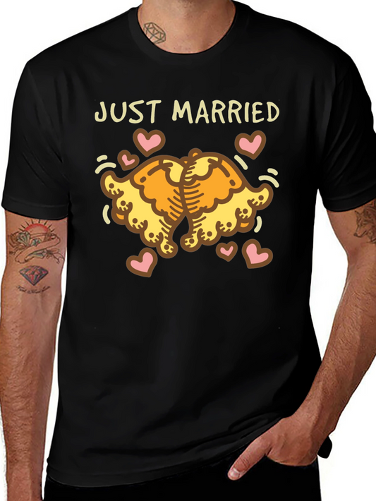 Just Married Cartoon Bear Couple T-Shirt