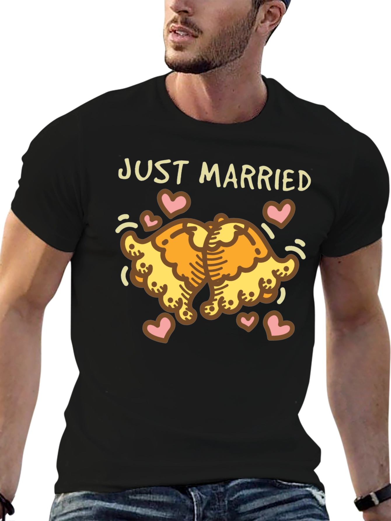Just Married Cartoon Bear Couple T-Shirt