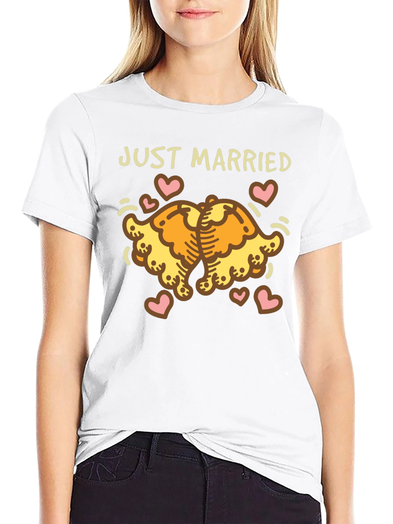 Just Married Cartoon Bear Couple T-Shirt